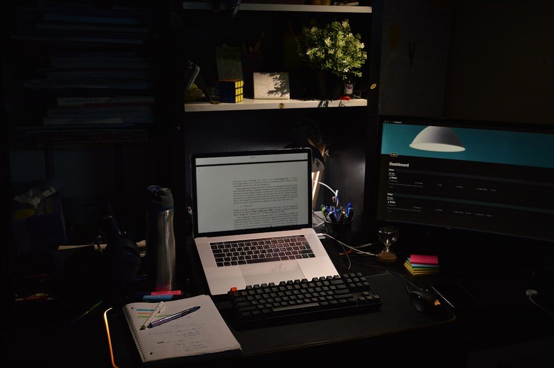 mystery writer desk setup