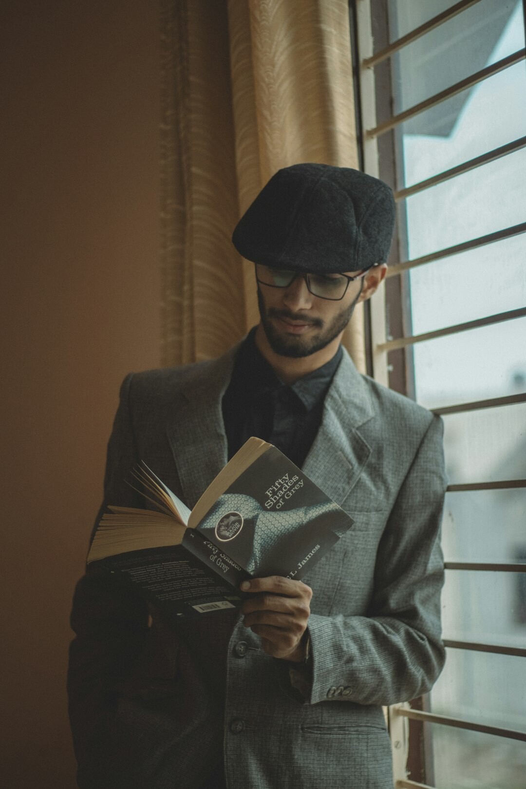 detective reading mystery book